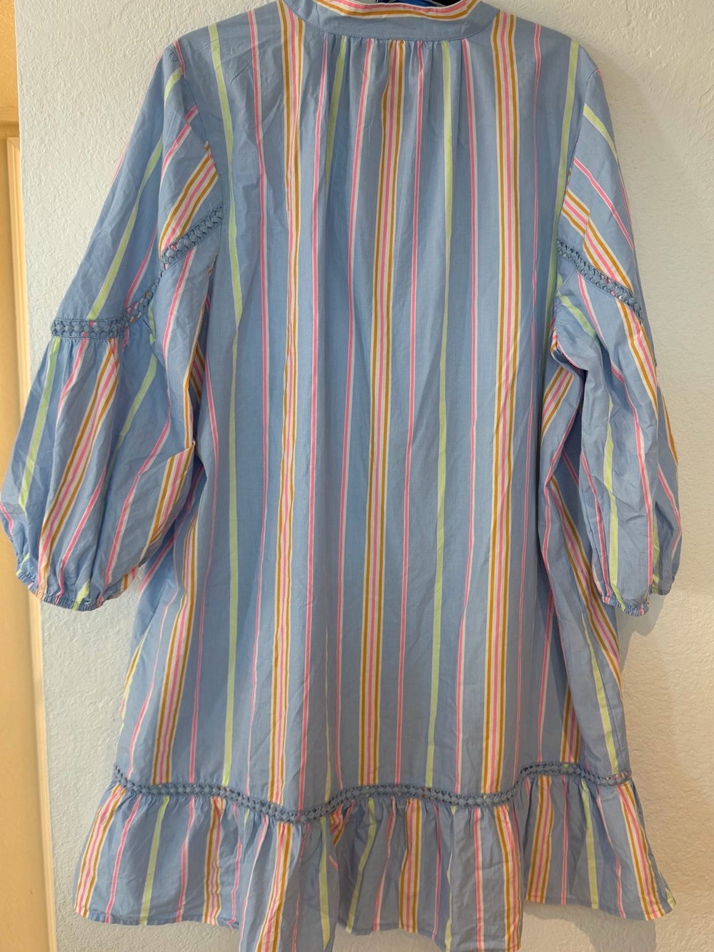 crown & ivy Pastel Blue Multicolor Striped V-Neck Dress - Picture 4 of 9